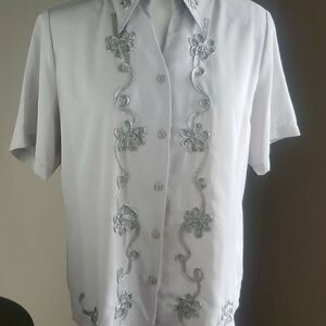 Yves St Clair blouse soft gray Sz 12